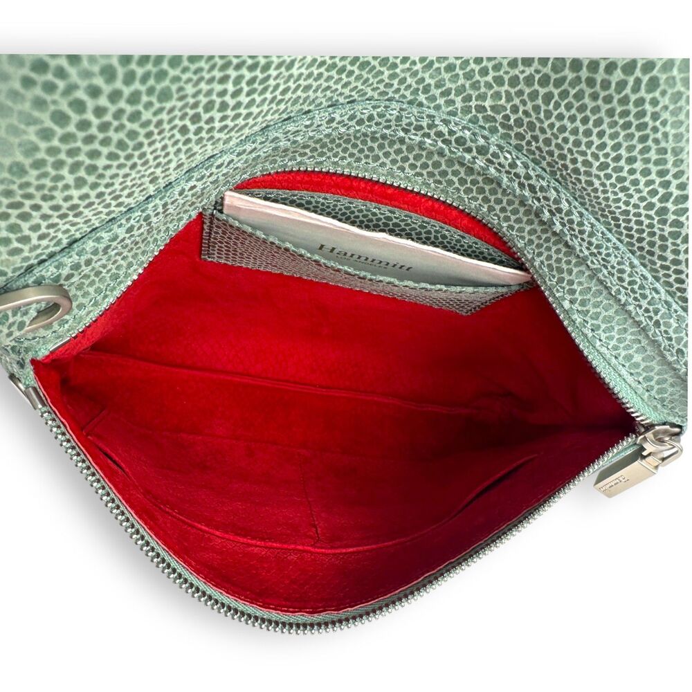 Hammitt VIP Medium Green Snakeskin Crossbody Silver Hardware - Picture 2 of 13